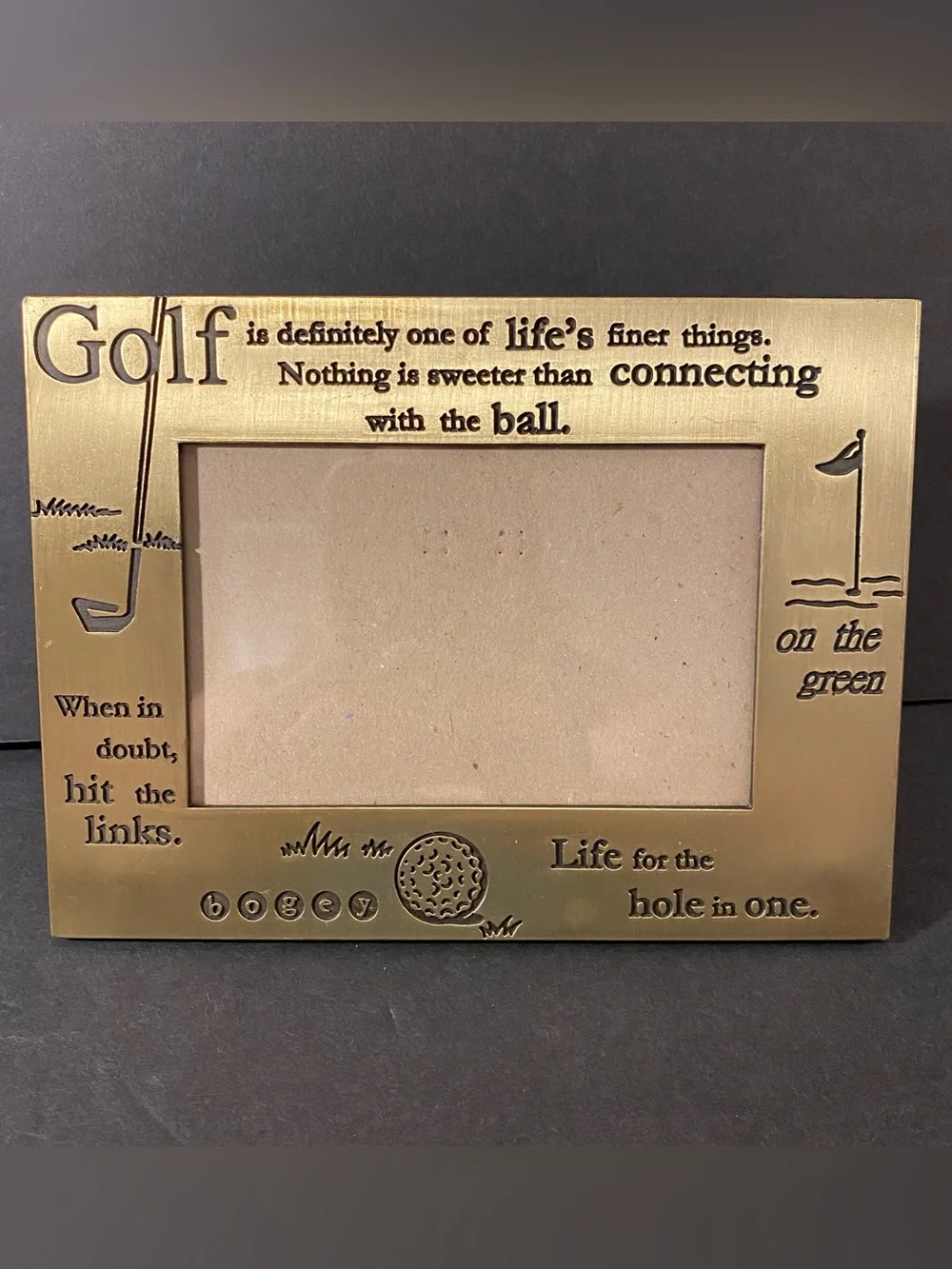 Vintage Golf-Themed Metal Picture Frame